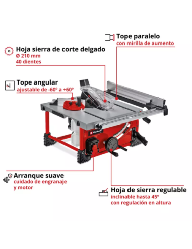 Sierra De Mesa Inalambrica Te-ts 36/210 Li Solo 4340450 Einhell