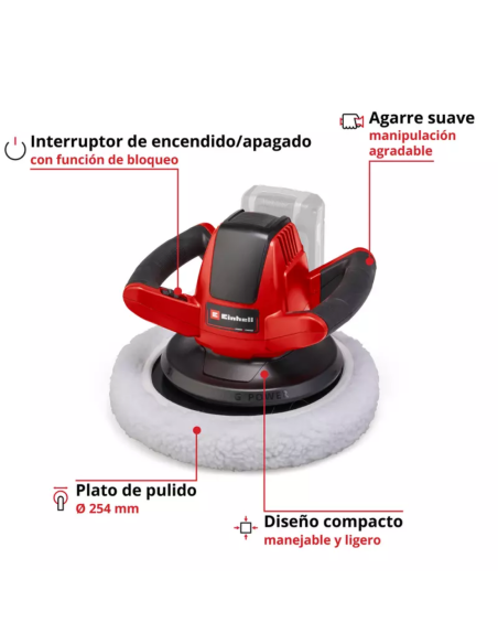 Pulidora Inalambrica Ce-cb 18/254 Li Solo 2093301 Einhell Pulidora Inalambrica Ce-cb 18/254 Li Solo 2093301 Einhell