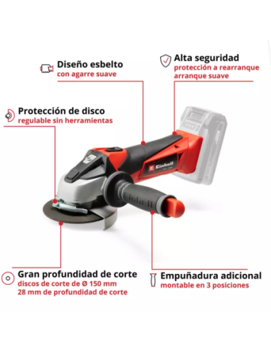 Amoladora Angular Inalambrica Te-ag 18/115 Li Solo 4431110 Einhell