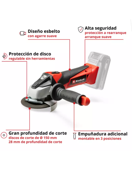 Amoladora Angular Inalambrica Te-ag 18/115 Li Solo 4431110 Einhell Amoladora Angular Inalambrica Te-ag 18/115 Li Solo 4431110 Einhell