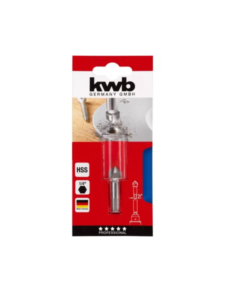 Avellanador Hss 3 Filos 1/4 Hexagonal 16mm 49704840 Kwb