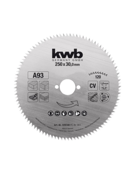Disco Para Ingletadora 250x30x1.6 120 Dientes 49589300 Kwb Disco Para Ingletadora 250x30x1.6 120 Dientes 49589300 Kwb