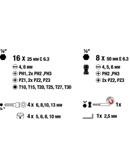 Set 62 Mechas Y Puntas Con Maletin Pwrbox 49109106 Kwb