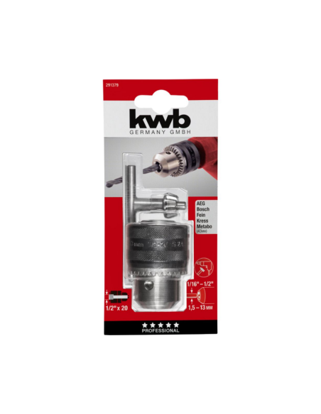 Mandril Portamechas 13mm Con Corona Dentada Y Llave Profesional 49291379 Kwb