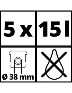 Bolsa De Papel Para Aspiradora 15l X 5 U 2351185 Einhell 2