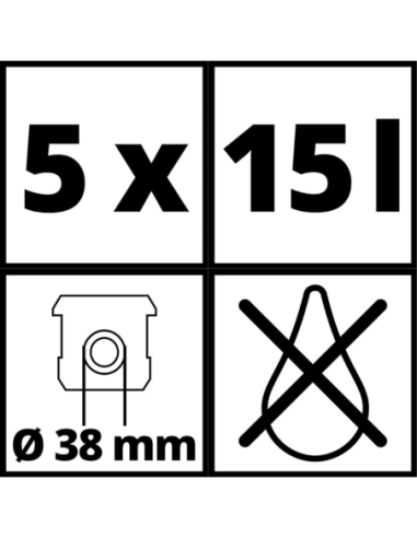 Bolsa De Papel Para Aspiradora 15l X 5 U 2351185 Einhell