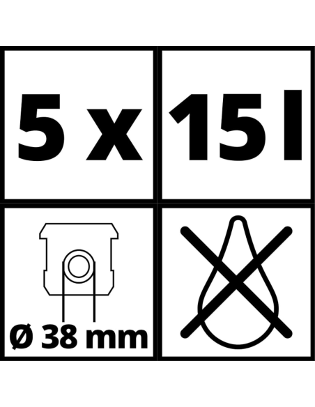 Bolsa De Papel Para Aspiradora 15l X 5 U 2351185 Einhell Bolsa De Papel Para Aspiradora 15l X 5 U 2351185 Einhell