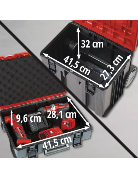 Carro De Transporte Para Herramientas E-case L Con Ruedas 415mm X 273mm X 320mm 4540014 Einhell
