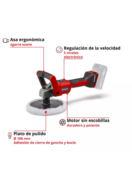 Pulidora Inalambrica Ce-cp 18/180 Li Solo 2093320 Einhell Pulidora Inalambrica Ce-cp 18/180 Li Solo 2093320 Einhell