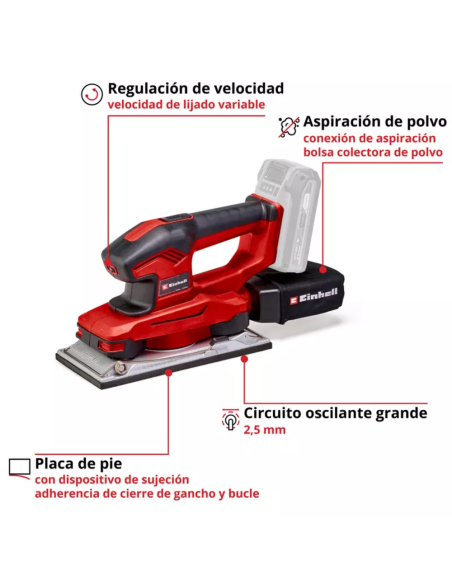 Lijadora Orbital Inalambrica Te-os 18/230 Li Solo 4460720 Einhell Lijadora Orbital Inalambrica Te-os 18/230 Li Solo 4460720 Einhell