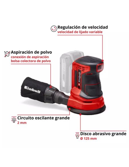 Lijadora Roto Orbital Inalambrica Te-rs 18 Li Solo 4462010 Einhell Lijadora Roto Orbital Inalambrica Te-rs 18 Li Solo 4462010 Einhell