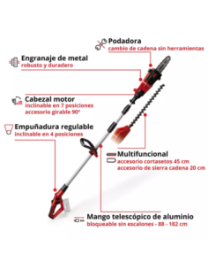 Podadora Y Cortadora De Altura Ge-hc 18 Li T Solo 3410800 Einhell 2