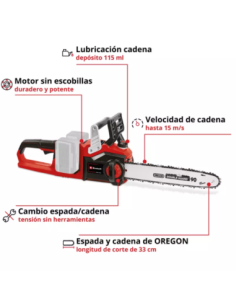 Motosierra Inalambrica Ge-lc 36/35 Li Solo 4501780 Einhell 2