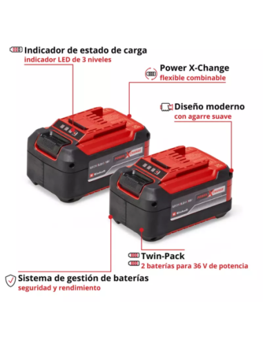 Pack De 2 Baterias Power X-change 5 2 Ah Twin Pack 2 X 5 2 Ah 4511526 Einhell