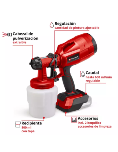 Pistola De Pintar Inalambrica Tc-sy 18/60 Li Solo 4260025 Einhell