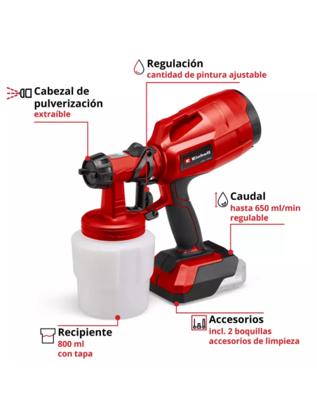 Pistola De Pintar Inalambrica Tc-sy 18/60 Li Solo 4260025 Einhell Pistola De Pintar Inalambrica Tc-sy 18/60 Li Solo 4260025 Einhell