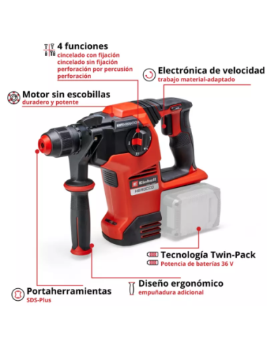 Rotomartillo Inalambrico Herocco 36/28 4513950 Einhell