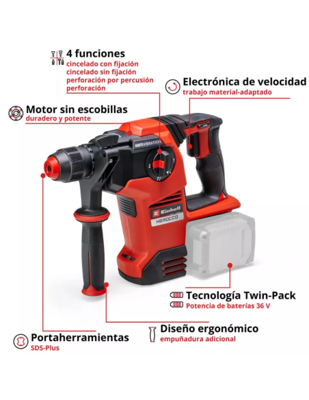 Rotomartillo Inalambrico Herocco 36/28 4513950 Einhell Rotomartillo Inalambrico Herocco 36/28 4513950 Einhell