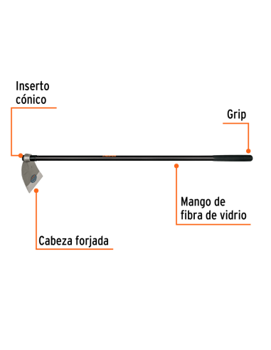 Azada Forjada 22cm Cabo Largo Fibra 10621 Truper
