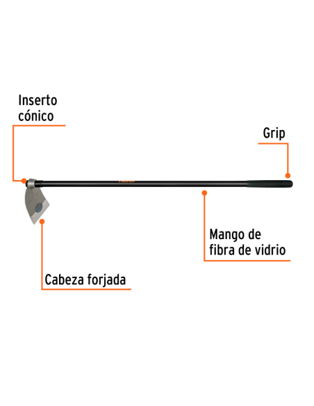 Azada Forjada 22cm Cabo Largo Fibra 10621 Truper