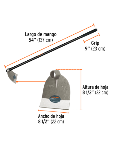 Azada Forjada 22cm Cabo Largo Fibra 10621 Truper