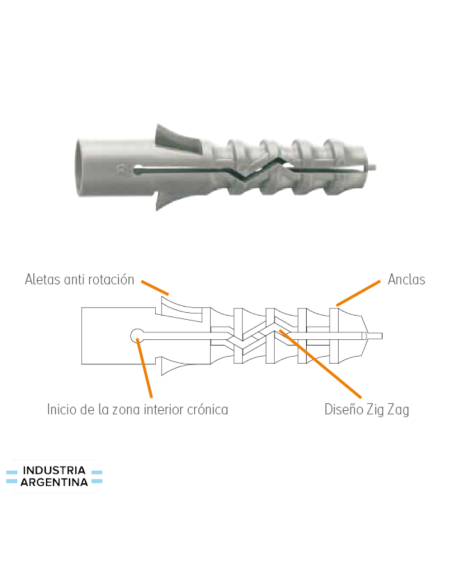 Taco Nyl 8x40 A Granl X 4000 Unidades 57020g Cpsa