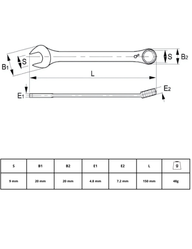 Llave Combinada Con Crique 9mm 18-09-1 Irimo