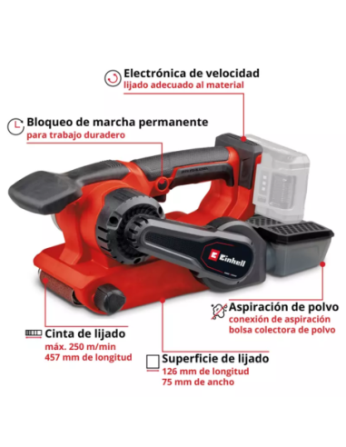 Lijadora De Banda Inalambrica Tp-bs 18/457 Li Bl Solo 4466270 Einhell