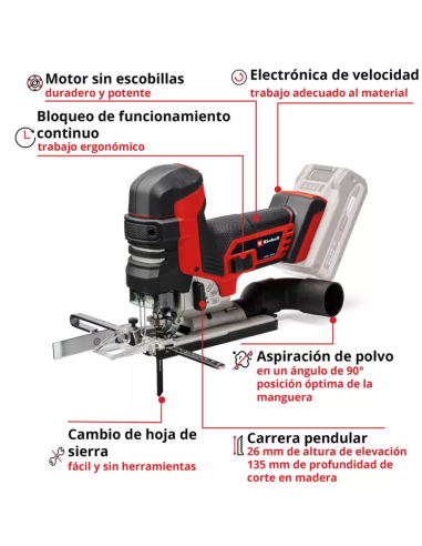 Sierra Caladora Inalambrica 18v Tp-jst 18/135 Li Bl Solo 4321265 Einhell