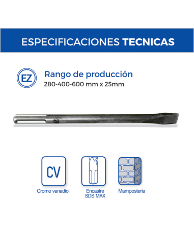 Cincel Chato Sds Max 25 X 280 Ezeta