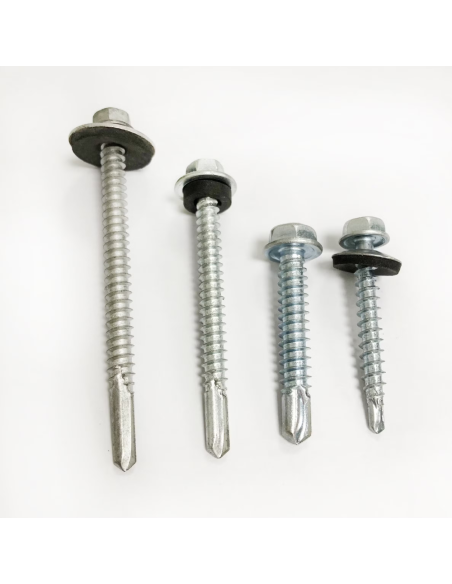 Tornillo Hexagonal Punta Mecha Con Arandela 12x2 1/2