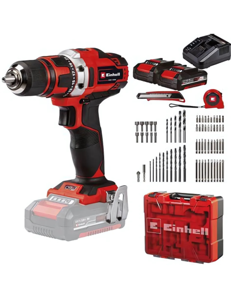 Taladro Inalambrico En Kit Te-cd 18/40 Li + 68 (1x2 5 Ah) 4513955 Einhell Taladro Inalambrico En Kit Te-cd 18/40 Li + 68 (1x2 5 Ah) 4513955 Einhell