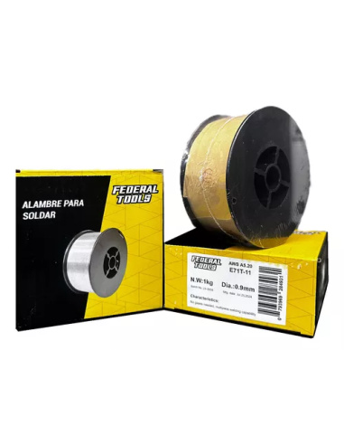 Alambre Flux Gasless 0.9mm X 1kg E71t-110.9 Federal Tools