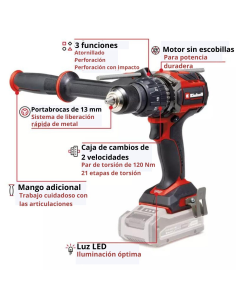 Taladro Percutor 18v Tp-cd 18/120 Li-i Bl Solo 4514310 Einhell 2