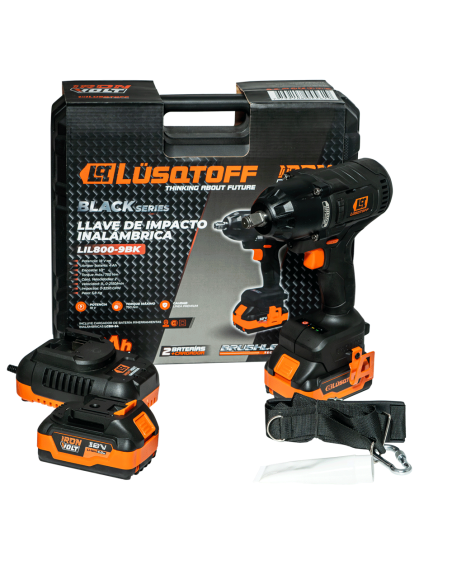 Llave De Impacto 18v 750nm Lil800-9bk Black Lusqtoff Llave De Impacto 18v 750nm Lil800-9bk Black Lusqtoff