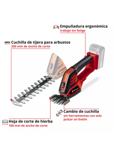 Tijera Cortacerco 18v Ge-cg 18/100 Li Solo 3410313 Einhell 2
