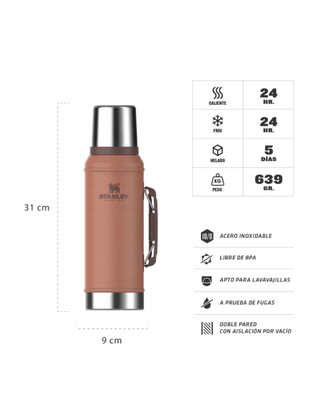 Termo Clasico 950 Ml High Clay 10-10148-048 Stanley Termo Clasico 950 Ml High Clay 10-10148-048 Stanley