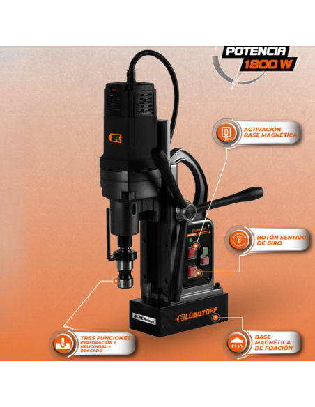 Taladro Magnetico Tmgl 1800-9 Black Lusqtoff Taladro Magnetico Tmgl 1800-9 Black Lusqtoff