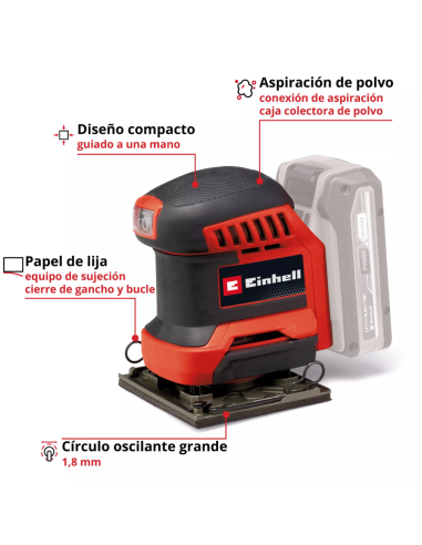 Lijadora De Palma 18v Te-os 18/113 Li-solo 4460731 Einhell