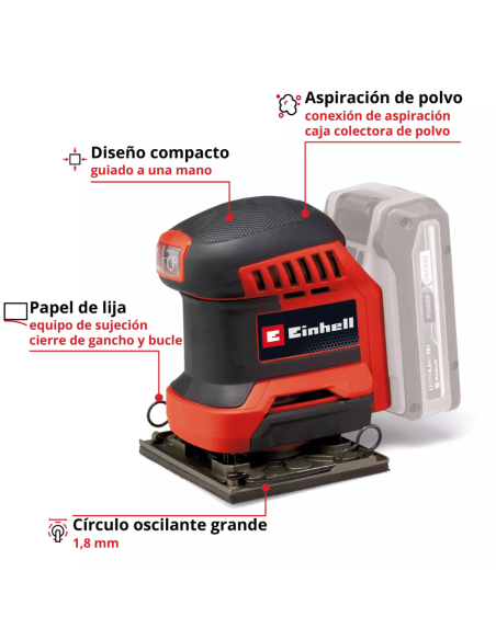 Lijadora De Palma 18v Te-os 18/113 Li-solo 4460731 Einhell Lijadora De Palma 18v Te-os 18/113 Li-solo 4460731 Einhell