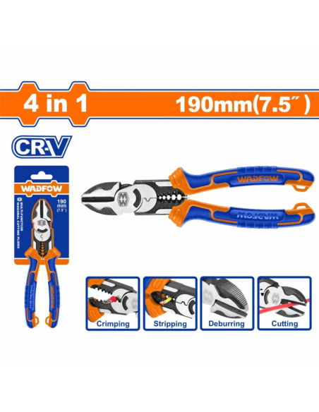 Alicate Corte Diagonal Multi 4 En 1 Wpl3778 Wadfow Alicate Corte Diagonal Multi 4 En 1 Wpl3778 Wadfow