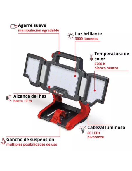 Reflector A Bateria Tp-cl 18/3000 Li Set - Solo 4514170 Einhell Reflector A Bateria Tp-cl 18/3000 Li Set - Solo 4514170 Einhell