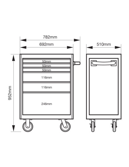 Carro De Herramientas 6 Cajones Con 215 Herramientas 1472k6-m215 Bahco