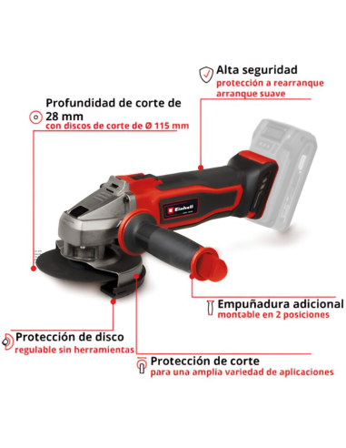 Amoladora Inalambrica - Te-ag 18/115-2 Li - Solo 4431166 Einhell
