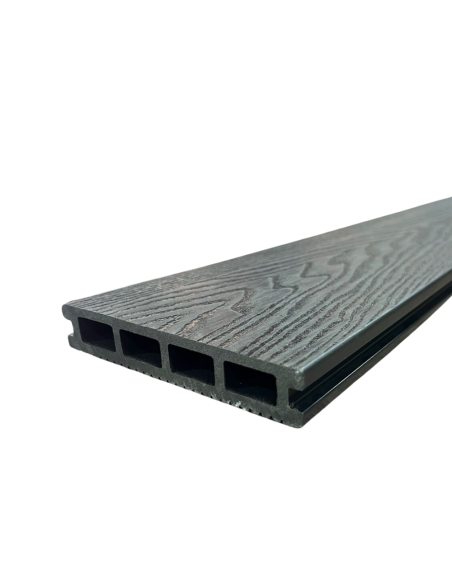 Deck Wpc Black 25 Mm 290cm X 14cm X Caja 5 U + Clips Encastre Greenland