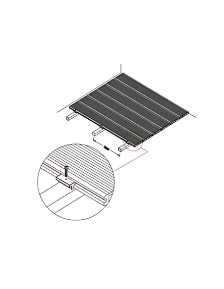 Deck Wpc Black 25 Mm 290cm X 14cm X Caja 5 U + Clips Encastre Greenland