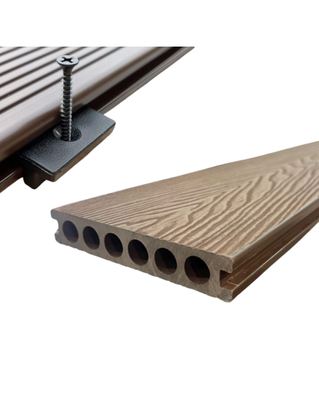 Deck Wpc Brown 25 Mm 290cm X 14cm X Caja 5 U + Clips Encastre Greenland