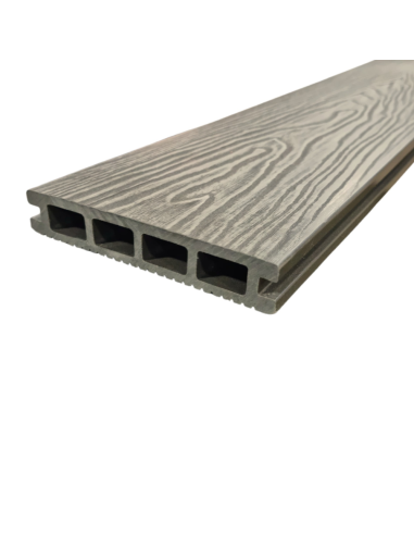 Deck Wpc Grey 25 Mm 290cm X 14cm X Caja 5 U + Clips Encastre Greenland