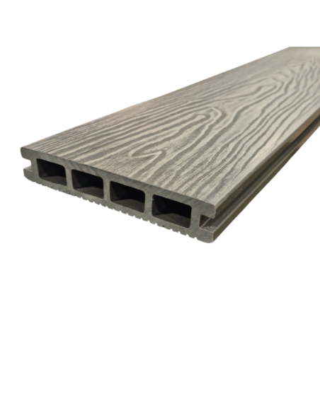 Deck Wpc Grey 25 Mm 290cm X 14cm X Caja 5 U + Clips Encastre Greenland