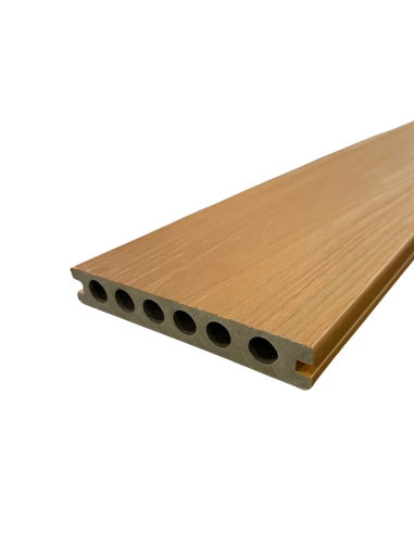 Deck Wpc Teak Color 23 Mm 290cm X 14cm Co-extruded X Caja 5 U + Clips Encastre Greenland